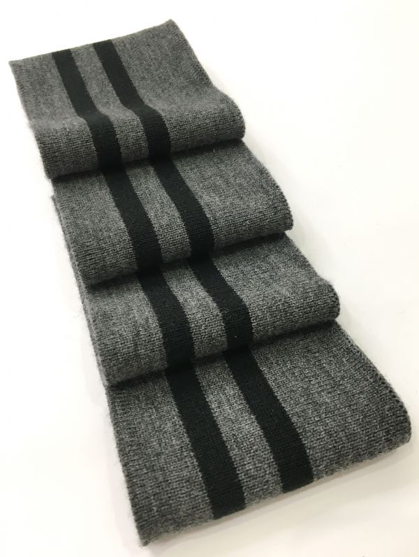Довяз-манжет 8х100см т.серый+2полоски черный Акрил одинарный