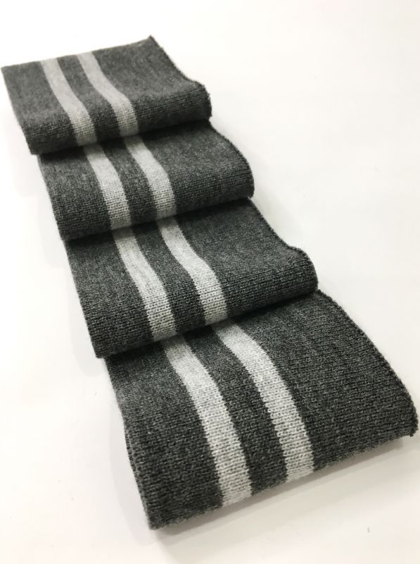 Довяз-манжет 8х100см т.серый+2полоски св.серый Акрил одинарный