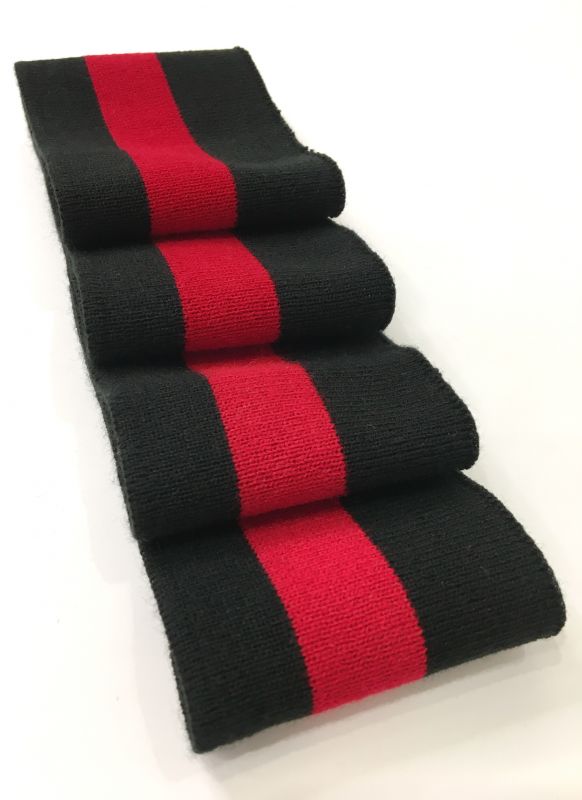 Довяз-манжет 8х100см черный+1полоска красный Акрил одинарный