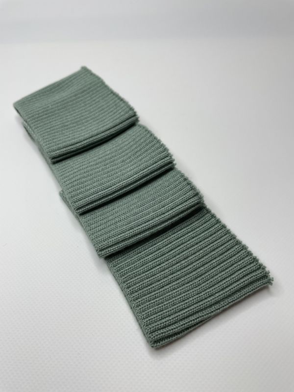 Довяз-манжет 8х95см зелено-серый (шалфей) 2х2 акрил одинарный