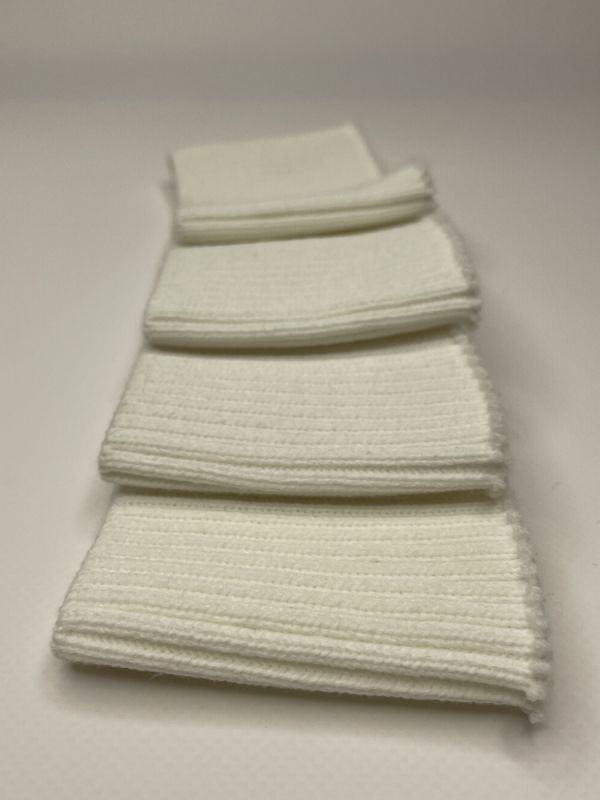 Довяз-манжет 8х95см молочный 2х2 акрил одинарный