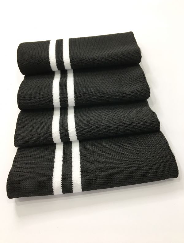 Довяз-манжет 14х105см черный+2полоски белый полиэстр двойной Довяз-манжет 14х105см черный+2полоски белый полиэстр двойной