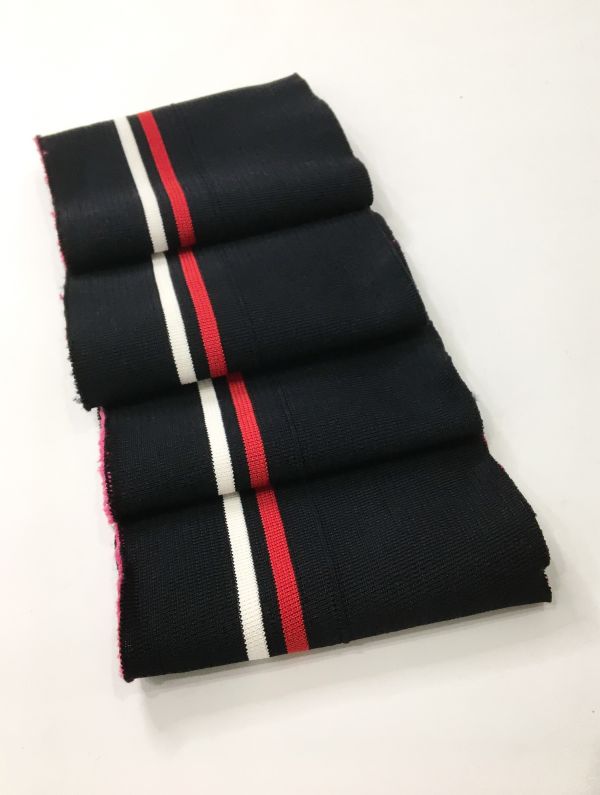 Довяз-манжет 15х120см черный (синева)+2полоски красный+белый полиэстр двойной Довяз-манжет 15х120см черный (синева)+2полоски красный+белый полиэстр двойной