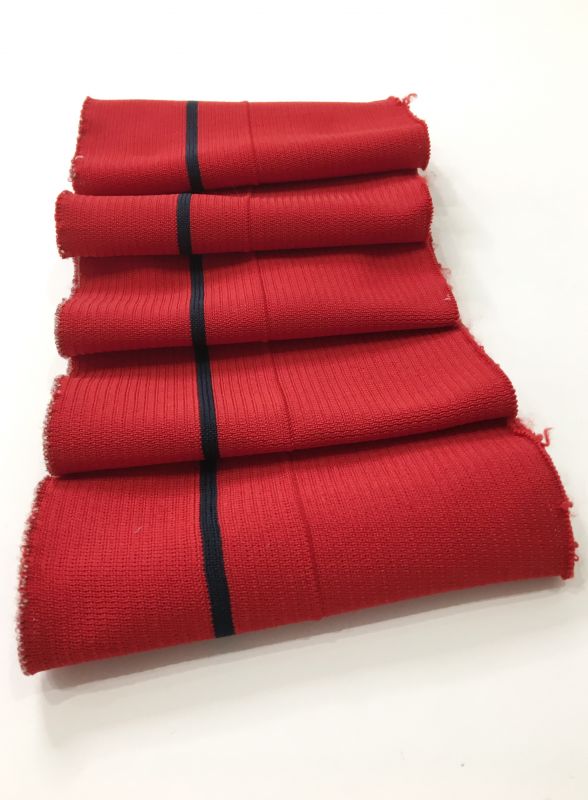 Довяз-манжет 13х120см красный 1 полоска синий полиэстр двойной Довяз-манжет 13х120см красный 1 полоска синий полиэстр двойной