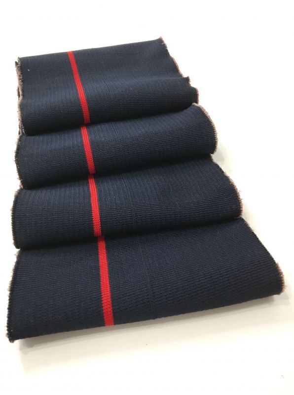 Довяз-манжет 14х120см синий 1 полоска красный полиэстр двойной Довяз-манжет 14х120см синий 1 полоска красный полиэстр двойной