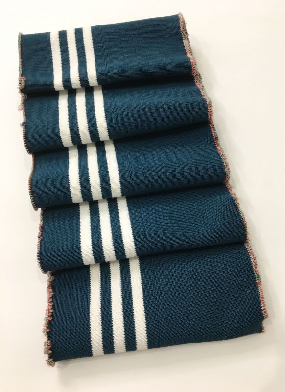 Довяз-манжет 16х150см морская волна+3полоски белый полиэстр двойной Довяз-манжет 16х150см морская волна+3полоски белый полиэстр двойной