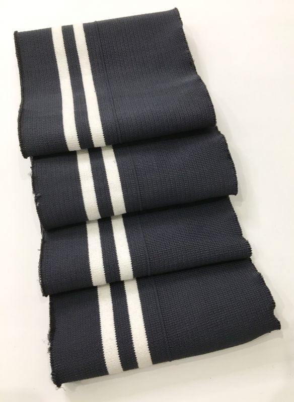 Довяз-манжет 16х150см т.серый+2 полоски белый полиэстр двойной