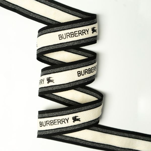 Тесьма-лампас трикотаж 4 см Burberry Черный+белый