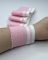 Довяз-манжет 8х100см розовый+2 полоски белый акрил+эластан одинарный